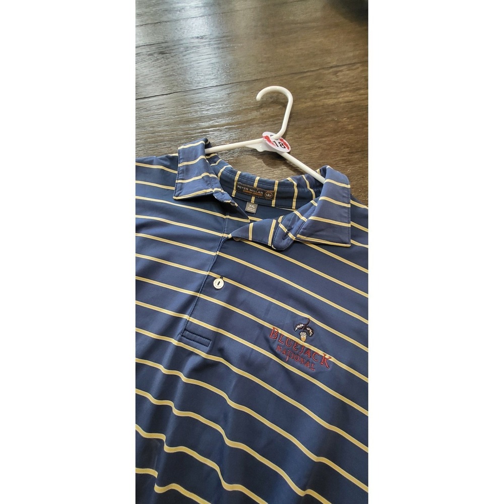 Peter Millar Golf Polo Mens 2XL Blackstone Super Clean Athletic Shirt #18
